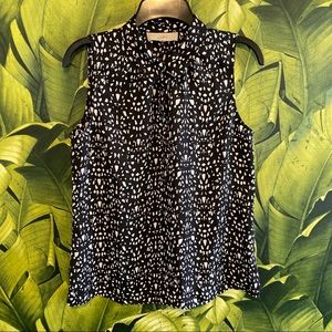 Ann Taylor Loft Black and White sleeveless blouse